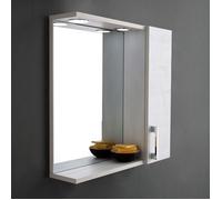MIROIR DE SALLE DE BAINS EN CHÊNE BLANC AVEC ÉCLAIRAGE LED