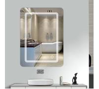 Miroir de salle de bains LED - MARQUE - 500 x 700 mm - Blanc froid - Interrupteur tactile - Design élégant