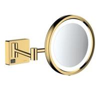 Miroir de salle de bains lumineux LED grossissant, aspect doré poli, Hansgrohe