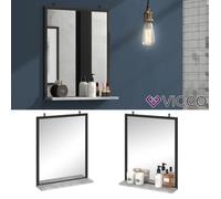 Vicco Miroir mural Fyrk, 50x60cm, Béton/Noir