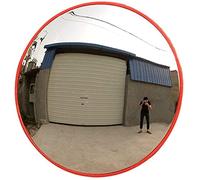 Miroir de sécurité Convexe, Miroir de Route Circulaire Grand Angle, Miroir antivol Orange, Miroir de sécurité pour Garage et allée, Miroir d