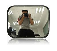 Miroir de Sécurité Convexe Rectangulaire, Miroir Observation intérieur Grand Angle HD, Surveillance Magasin Commerce Entrepôt Bureau, Noir, 24 x 18 cm