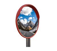 Miroir De Sécurité Incurvé Rond Grand Angle, Miroir Convexe À Angle Réglable, Surface De Miroir Souple En PC + Coque ABS For Angle Mort Des Écoles De Garage(100cm)