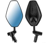 Miroir de sécurité pour vélo avec vue grand angle convexe, construction en aluminium résistant aux chocs et installation d'outils, bleu (D gauche uniquement)