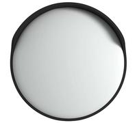 Miroir de signalisation convexe Ø 60 cm extérieur pour parkings - Noir, en polycarbonate robuste, grand angle de vision pour plus de sécurité
