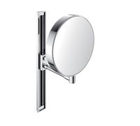 Miroir de soins de beauté et de rasage emco, réfléchissant des deux côtés, grossissement 3x et 7x, rond, bras flexible, glissière, non éclairé, 109500115