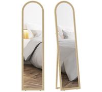 Miroir de sol arqué - HOMCOM - pleine longueur - cadre en effet imitation pierre - pour salon chambre - 40 x 160 cm - beige