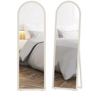 Miroir de sol arqué - HOMCOM - pleine longueur - cadre en effet imitation pierre - pour salon chambre - 50 x 160 cm - blanc