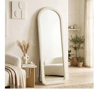 HOMCOM Miroir de Sol Arqué Pleine Longueur 160 x 60 cm sur Pied/Mural Crème