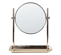 Miroir de Table Doré en Métal ø 20 cm Rond pour Maquillage Double Face Finistere