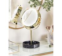 Miroir de table doré et noir à LED ø 26 cm SAVOIE