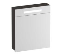 Miroir de toilette BRAUER Promise - 60x70x15cm -- avec éclairage 1 porte miroir ouvrant vers la gauche en Anthracite Bois SK-PR60LTA