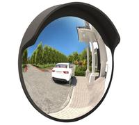 Miroir de traffic convexe d'extérieur Noir 45 cm Polycarbonate