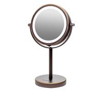 Miroir de vanit claire ovente 6 pouces Tableau 1x 7x Magnification LED 360 A rglable Double face rotation du maquillage personnel Bureau de s