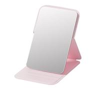 Miroir de vanité haute définition - Couvercle de miroir pliable sans cadre - Cuir synthétique souple - Miroir de voyage - Utilisation quotidienne - Accessoire de beauté léger pour chambre à coucher