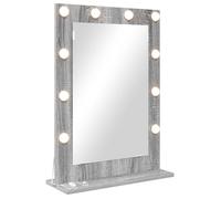 Miroir de vanité LED - vidaXL - 70x50x18 cm - Gris Sonoma - Verre et bois composite - Éclairage LED - Blanc chaud