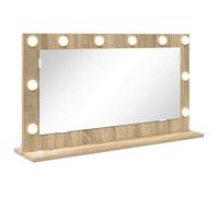 Miroir de vanité mural - vidaXL - Chêne Sonoma - 80x45x18 cm - Verre et bois composite - Montage mural