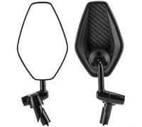 Miroir de vélo avec cadre en alliage d'aluminium avec tête réglable à 360 degrés et lentille bleue anti-reflet pour une meilleure visibilité arrière sur les routes (B gauche uniquement)