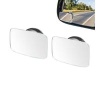 Miroir de voiture Miroir d'angle mort | 2 rétroviseurs à ventouse avec verre HD - Petit rectangle ou miroir rond, réflecteur de miroir auxiliaire de zone aveugle pour camions, remorques, vélos