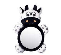 Miroir de Voiture pour Bébé, Miroir Bébé Noir et Blanc, Miroir Bébé Vache en Peluche, Miroir Siège Arrière de Bébé, Miroir Retroviseur Voiture Bébé, Sécurisé et Incassable, Accessoire Voiture