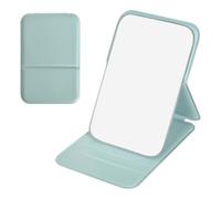 Miroir de voyage, pliable avec coque corticale, miroir de poche, miroir de maquillage pour enfants, petit miroir portable Super HD, ultra fin et durable, pour la maison, l'utilisation en voyage (vert)