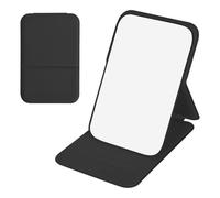 Miroir de voyage, pliable avec coque corticale, miroir de poche, miroir de maquillage pour enfants, petit miroir portable Super HD, ultra fin et durable, pour la maison, l'utilisation en voyage (noir)