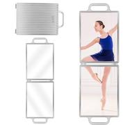 Miroir de voyage pliable avec poignée et miroir de scène 72 x 24 cm de long, miroir de danse pliable portable pour danseurs, artistes, esthéticiennes, spa, salle de sport à domicile