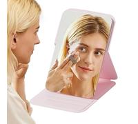 Miroir De Voyage Pliable - High Resolution Sans Cadres Pliable Make -Up Mirror | Miroir Cosmétique Multifonctionnel Portable Avec Une Couverture En Cuir PU Doux | Accessoires Pratiques Pour Les Chambr