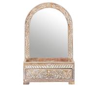Miroir Déco Accessoires de Maison Multicolore Bois de Mangue 25cm Oriental Main