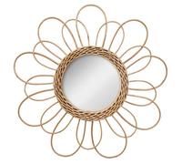 Miroir Déco en Rotin ""Fleur"" 38cm Naturel