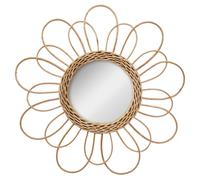 Miroir Déco en Rotin "Fleur" 38cm Naturel