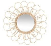Miroir Déco en Rotin ""Fleur"" 56cm Naturel