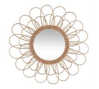 Atmosphera – Miroir mural Fleur en rotin Ø56 cm