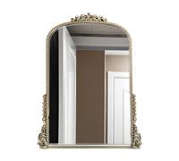 Miroir Décoratif Baroque Antique - Miroir Murale Vintage avec Forme Arche Doré pour Entrée, Hall, Salon & Salle De Bain(Silver,70x100cm(27.6x39.4in))