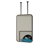 Miroir décoratif Flottant pour Salle de Bain, à Suspendre au Plafond, Miroir de Maquillage Mural rectangulaire pour la Maison ou l'hôtel, avec Cadre en métal et Bras de Fixation au Plafond (