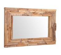 Miroir décoratif - KAI - Rectangulaire - Teck et verre - 90 x 60 cm - Marron