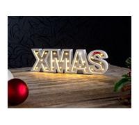 Miroir décoratif lumineux sans fil "XMAS" avec fonction minuteur