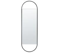 Miroir Décoratif Mural Style Moderne 40 x 120 cm en Métal Noir Vallery
