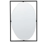 Miroir Décoratif Mural Style Moderne 40 x 60 cm en Métal Noir Nibelle