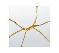 Miroir Décoratif Mural Style Moderne 80 x 80 cm Doré Coole