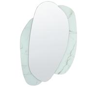 Miroir Décoratif Mural Style Moderne Effet Marbre 80 x 117 cm Blanc Pannes