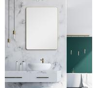 Miroir décoratif Talos Picasso miroir design doré 60x80 cm - avec cadre en aluminium de haute qualité pour une ambiance intemporelle - miroir de salle de bain et miroir mural parfaits