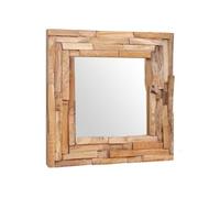 vidaXL Miroir décoratif Teck 60 x 60 cm Carré