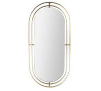 - Miroir en métal ovale à suspendre - Doré