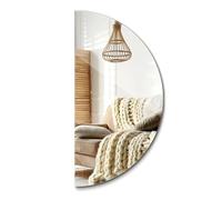 Miroir Demi Cercle Déco Intérieur 40x80 cm Style Loft Moderne pour Cuisine Salon Verriere Chambre Montage Mural Horizontal ou Vertical sans Cadre Bords Polis avec Kit de Montage