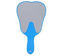 Miroir dentaire en forme de dent, Miroir dentaire à poignée, Miroir courtoisie dentiste, Miroir grossissant plastique, Miroir à main dentaire, Miroir forme dent (bleu)