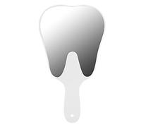 Miroir dentaire portable, miroirs en forme de dent, design mignon avec poignée, accessoire dentaire pour femmes, hommes et enfants (Blanco)