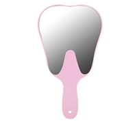 Miroir Denté, Mignon Design Miroir À Main Accessoires Dentaires Miroir Dentaire Oral Décoration De Table Dentaire avec Poignée pour Femme, Homme Et Enfant (Rose)