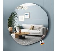 Miroir design Albatros Asymétrique 60 x 45 cm Miroir mural ou miroir de porte, Forme organique moderne Miroir rond et grand Miroir asymétrique informe et sans cadre, Taille:66cm x 63cm