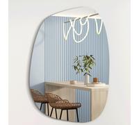 Miroir design Albatros Asymétrique 60 x 45 cm Miroir mural ou miroir de porte, Miroir moderne de forme organique Ovale et grand Miroir asymétrique informe et sans cadre, Taille:60cm x 45cm